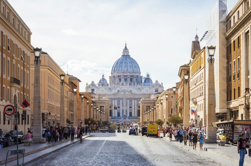 Street in Rome leading to the Vatican